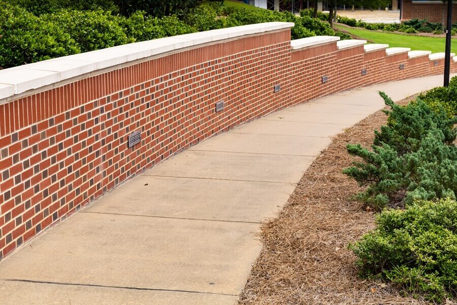 Beautiful brick retaining wall