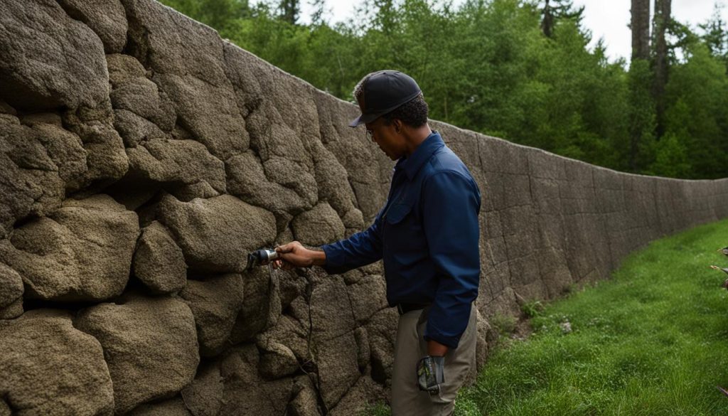 Assessing retaining wall damage
