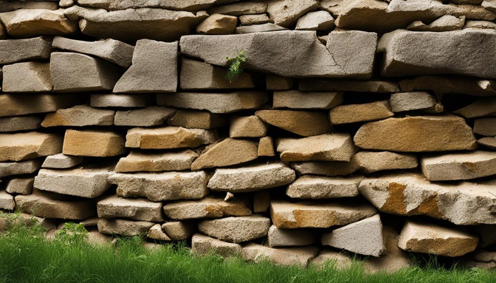 Crumbling retaining wall