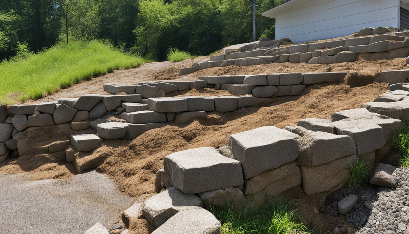 Retaining wall damage