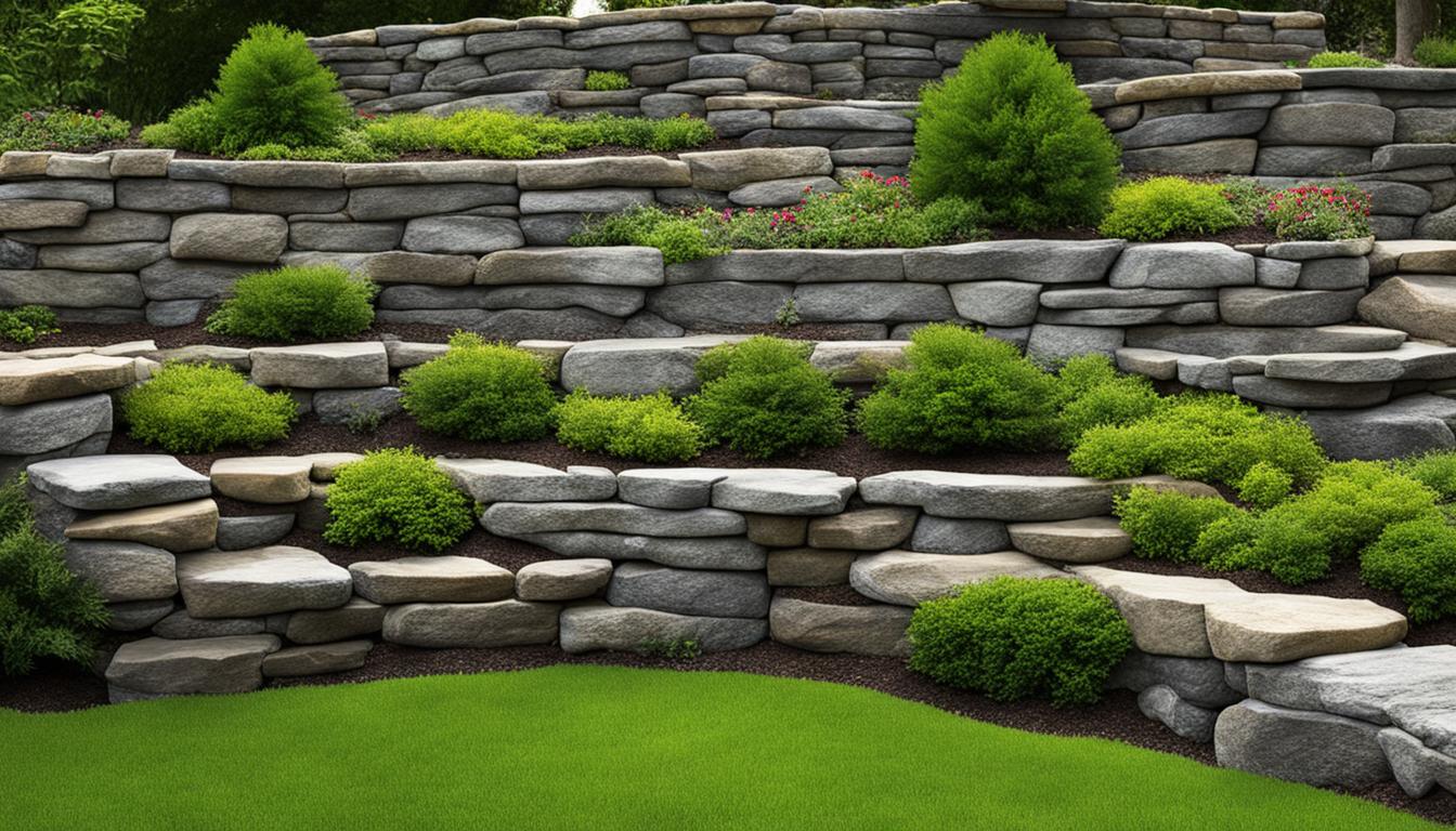 natural stone retaining wall