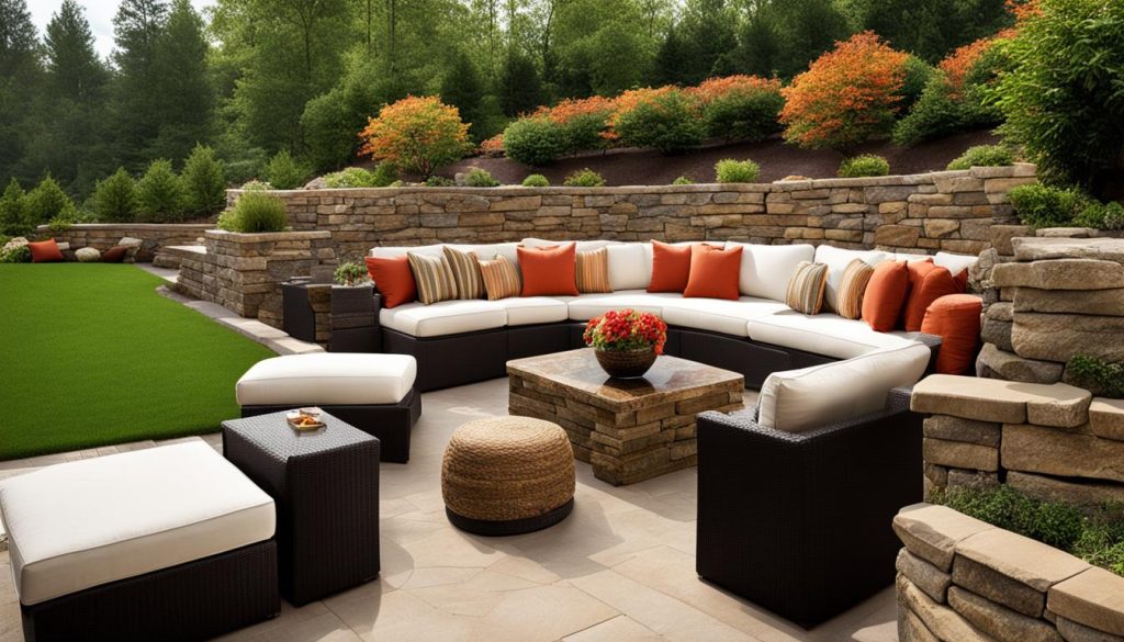 retaining wall seating area