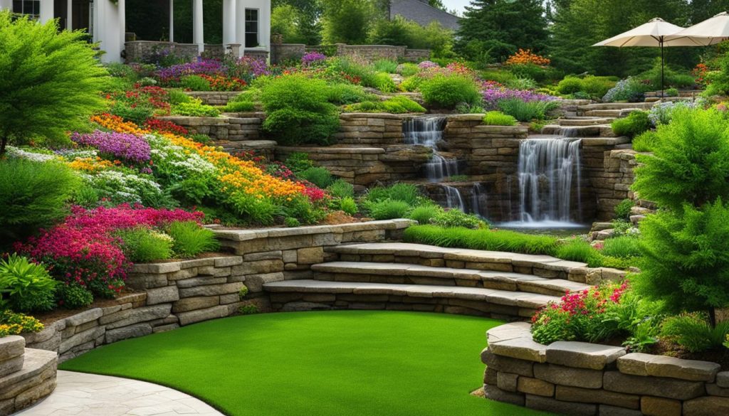 Enhancing landscape with retaining walls