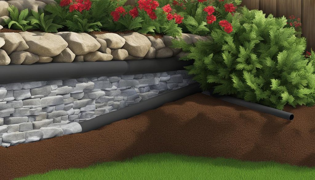 French drains for retaining wall drainage