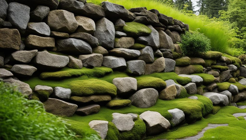 Natural stone veneer retaining walls