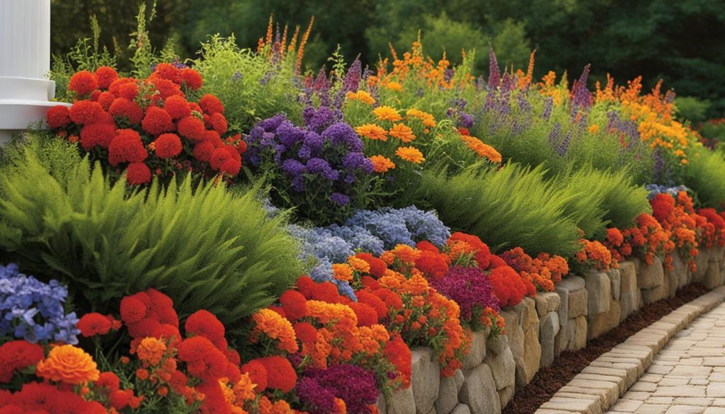 Flower Display for Retaining Walls