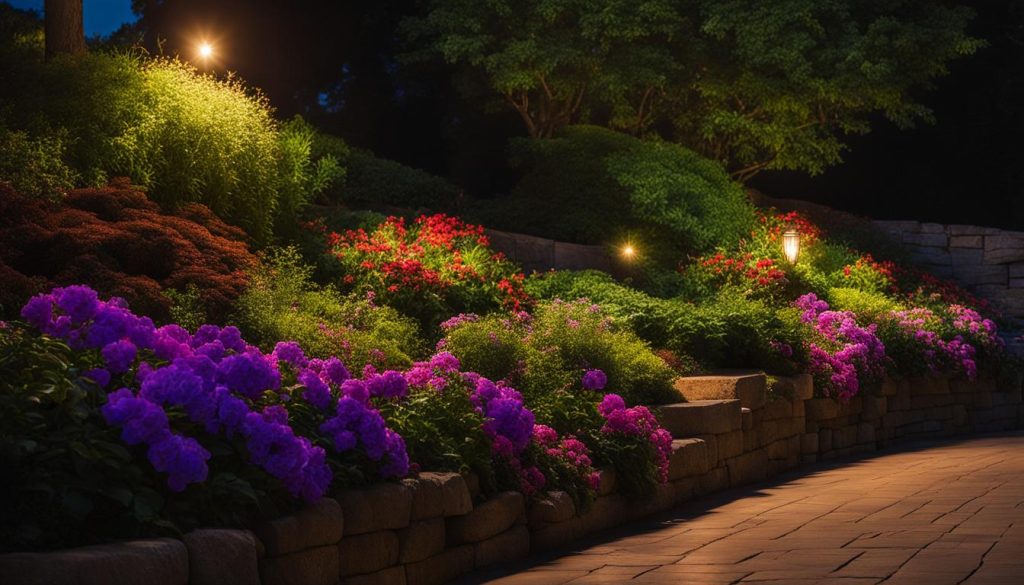 Landscape lighting for retaining walls