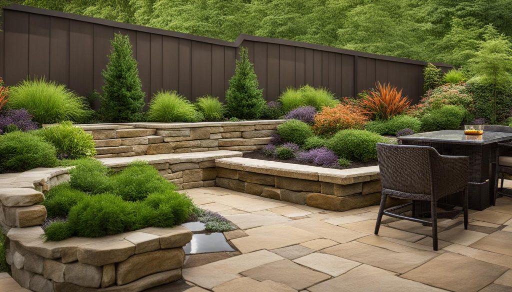 small outdoor spaces retaining walls